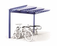 Refugio con acceso por un solo lado para 8 bicicletas - Tipo 1
