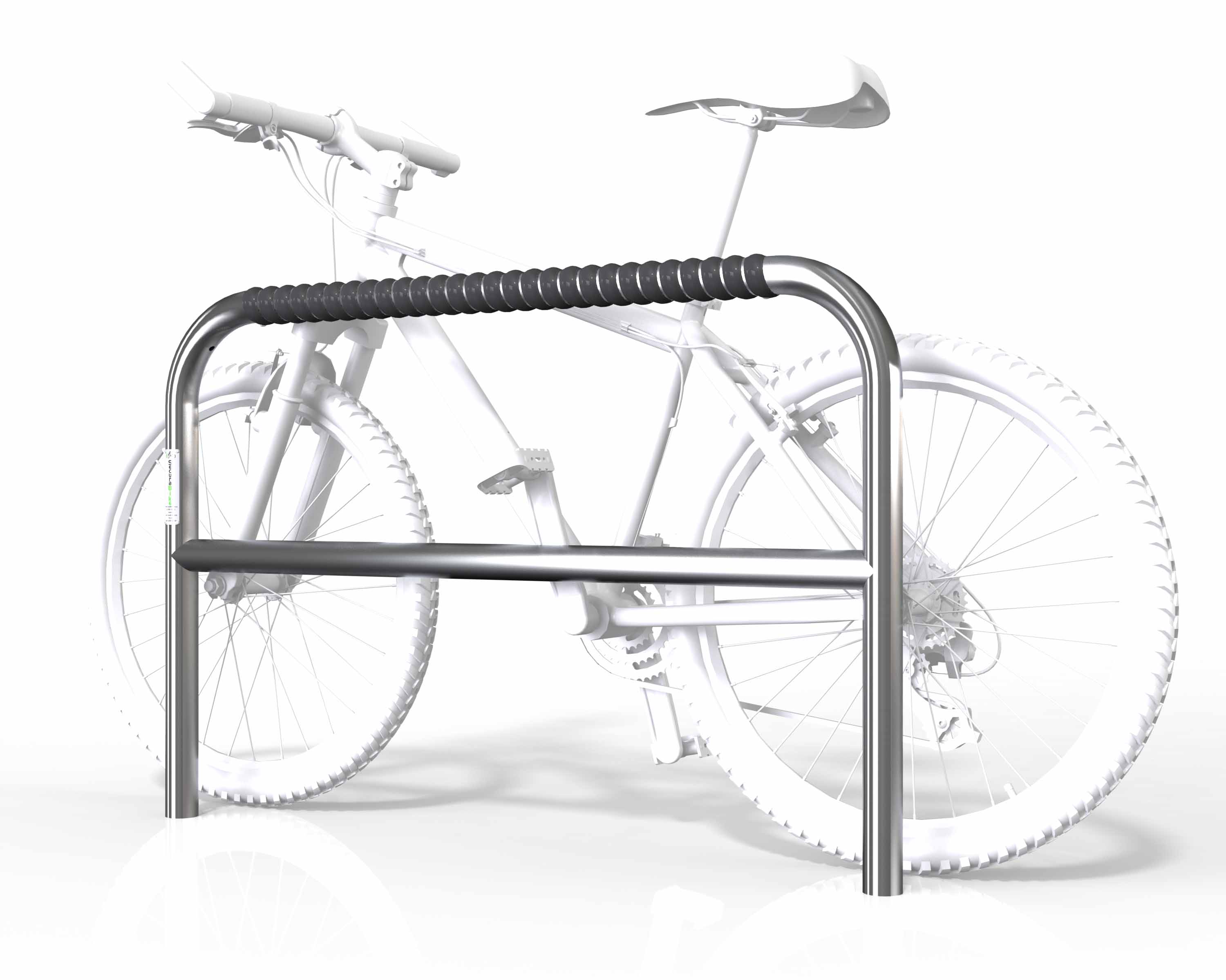 Riel grande para 2 bicicletas con barra de seguridad - Empotrado