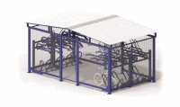 Jaula de estacionamiento horizontal para 28 bicicletas - Dos alturas