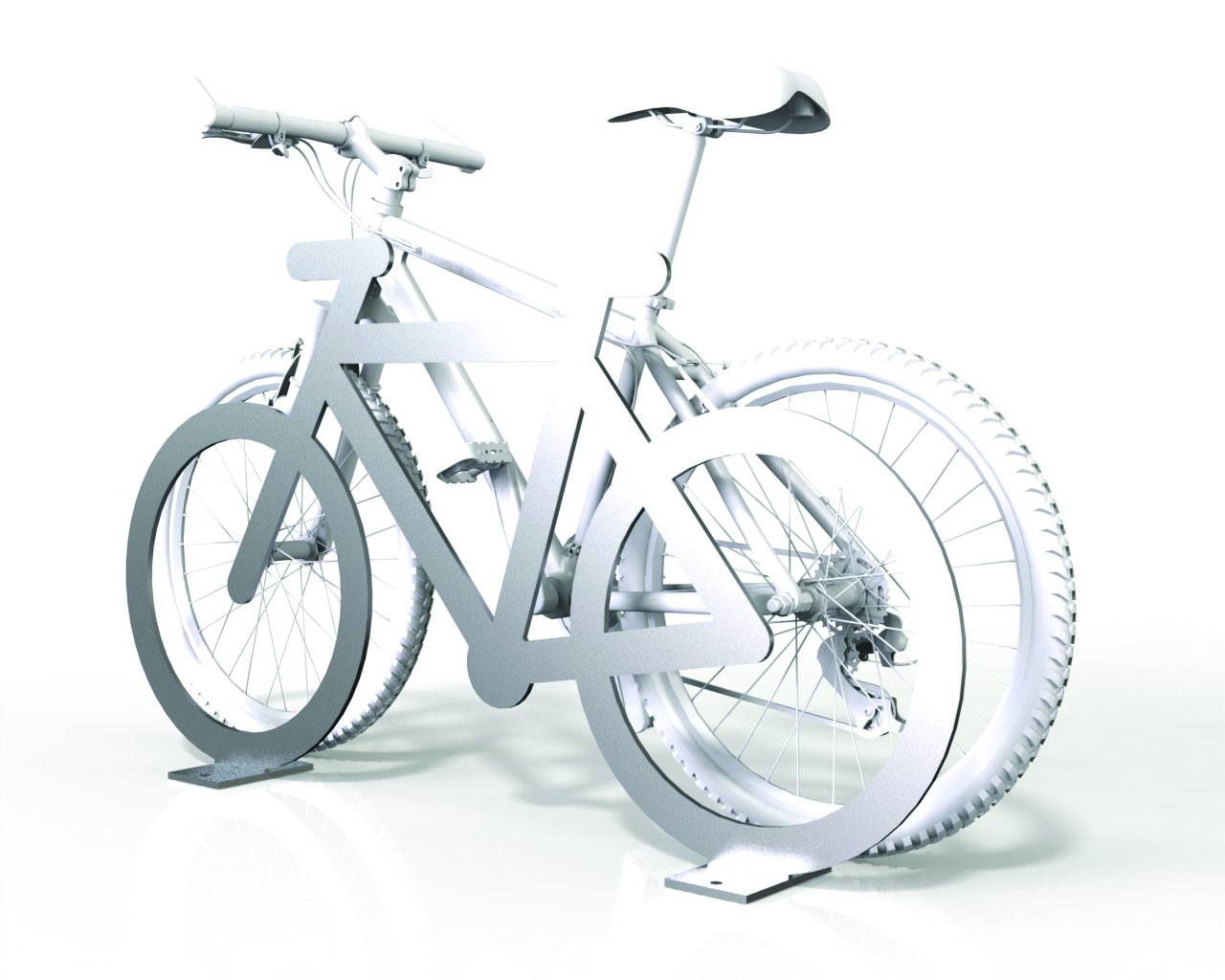 Riel para 2 bicicletas con forma de bicicleta