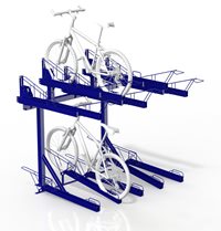 Bicicletero de doble altura para 10 bicicletas