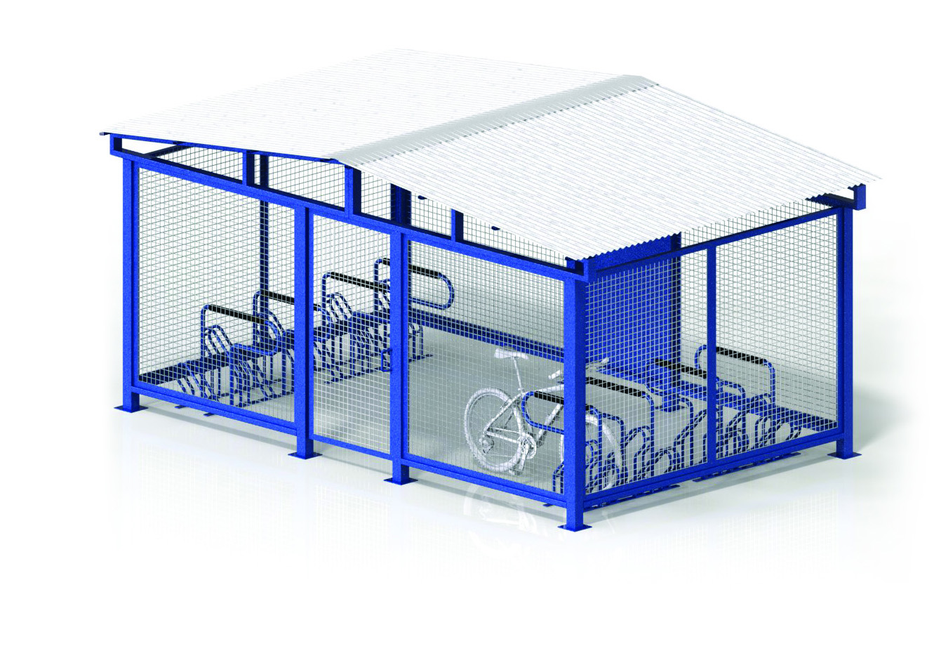 Jaula de estacionamiento horizontal para 16 bicicletas