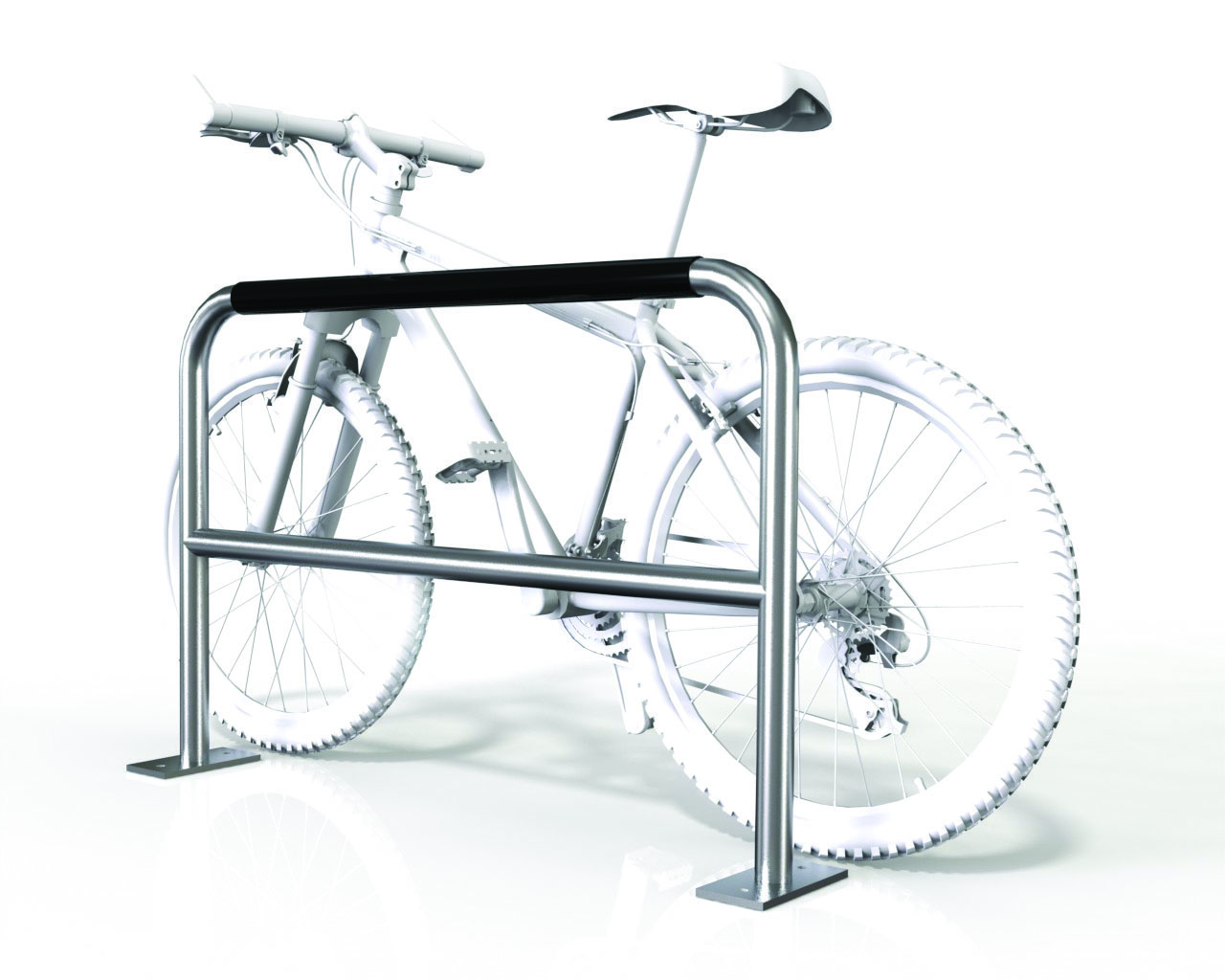 Riel grande para 2 bicicletas con barra de seguridad - Placa Base
