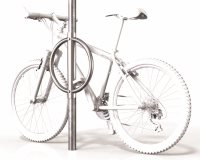Riel para bicicleta montado en poste