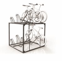 Bicicletero manual de doble altura para 8 bicicletas