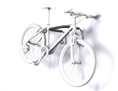 Bicicletero montado paralelo al muro